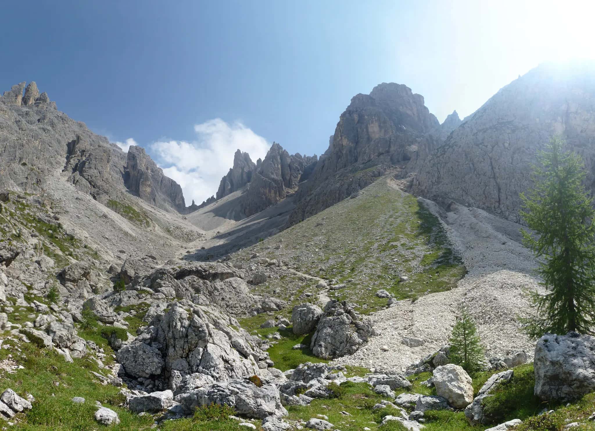 500px provided description: Small valley somewhere near Cortina. I took the foto during hike but I lost the data about exact position. [#mountains ,#hiking ,#hike ,#Landscape ,#Alps ,#Valley ,#Dolomiti ,#Dolomites]