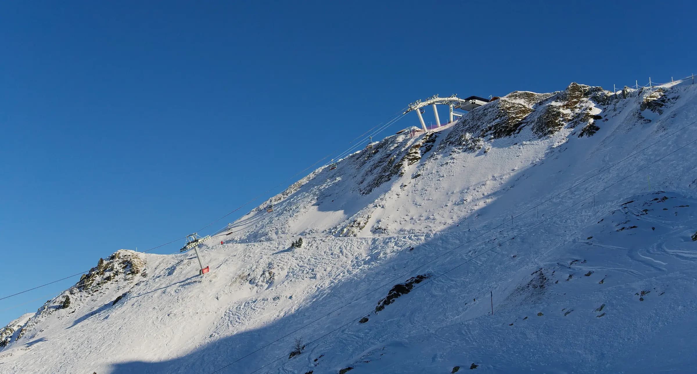 Paradiski, Col Des Frettes. Taken in Les Arcs, summit station ski lift Vagere 24, Savoie, France.