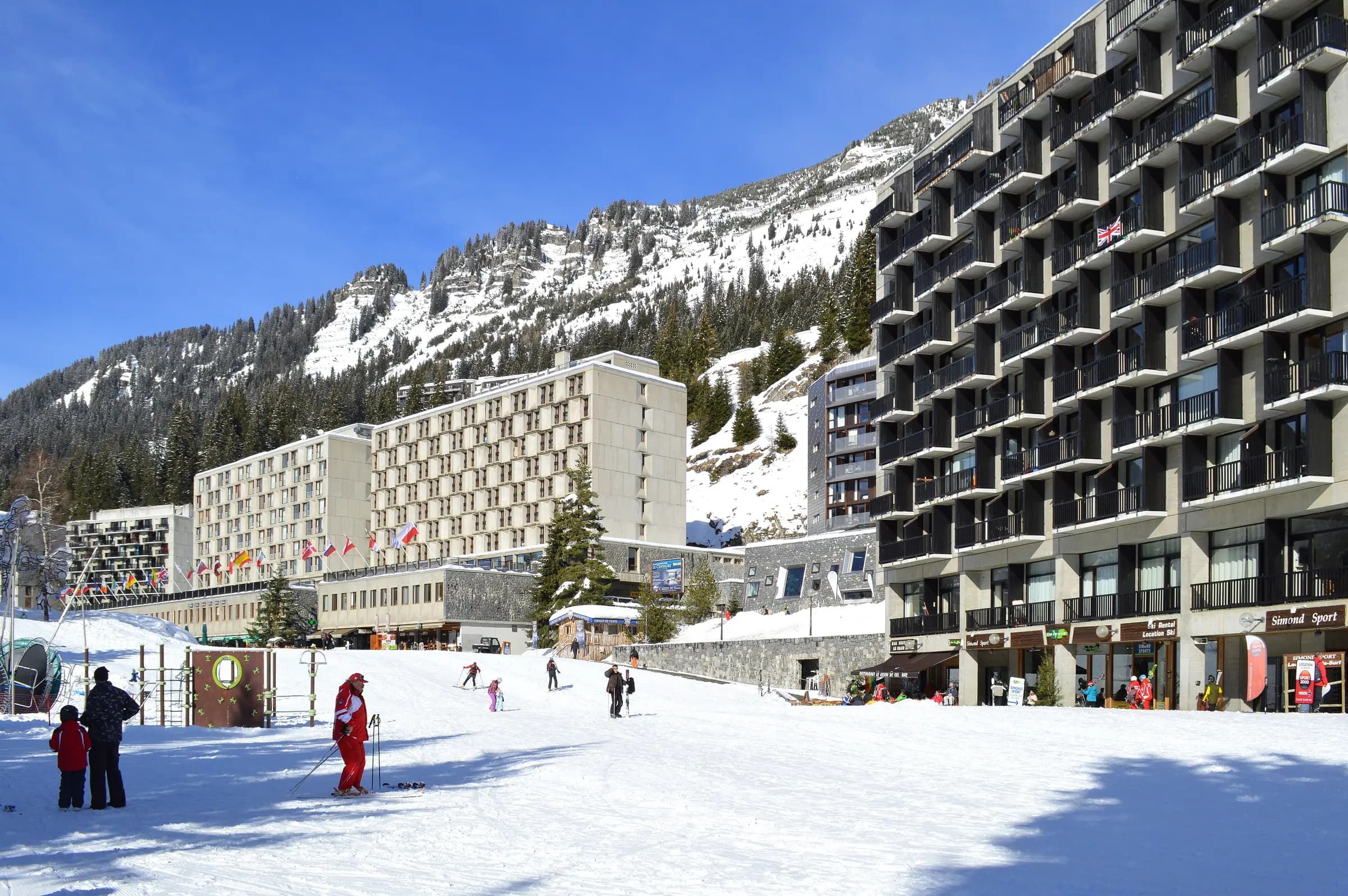Flaine Forum, one of the centers/villages of the ski resort Flaine, France.