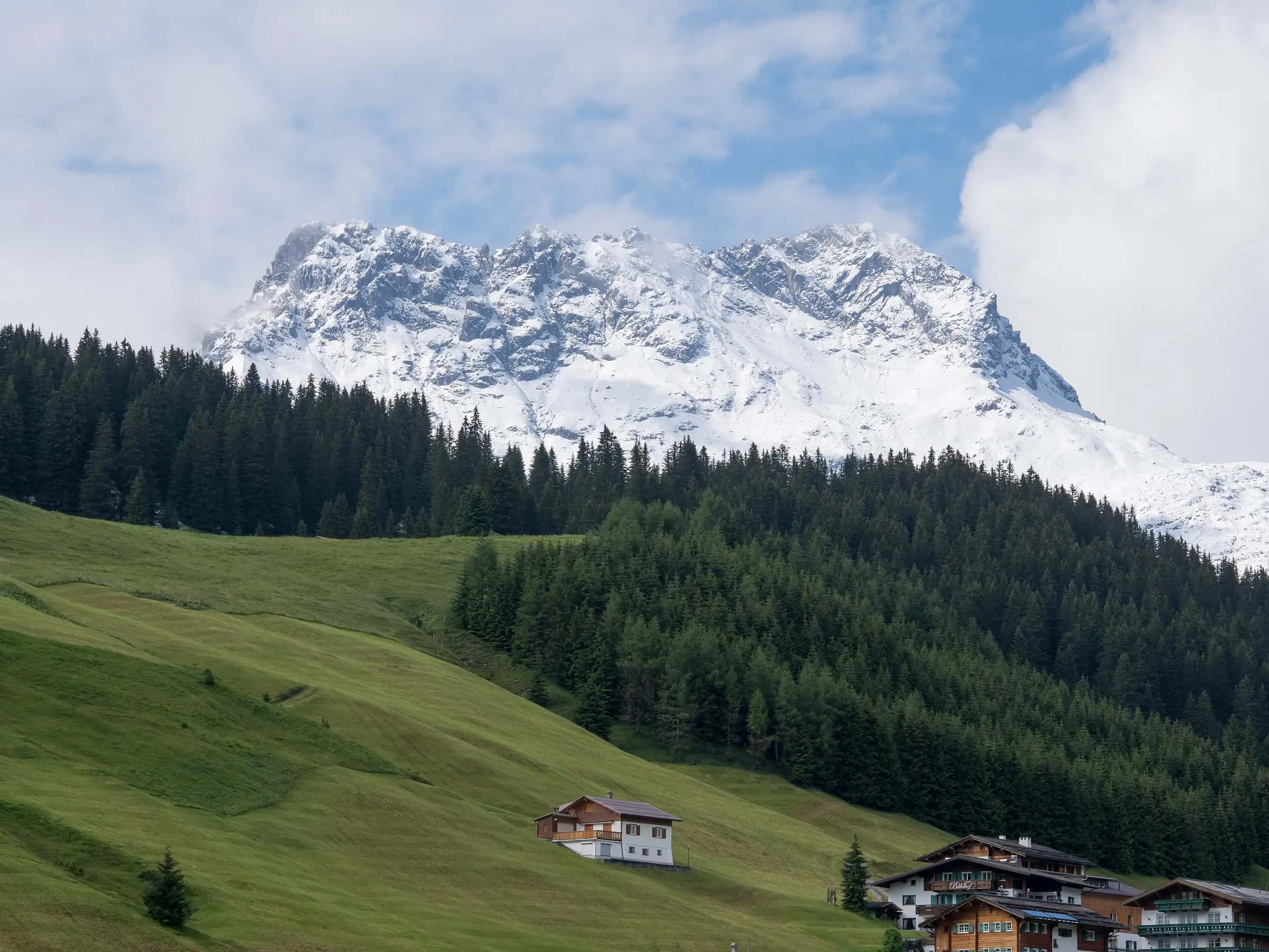 Mountain Karhorn, viewed from Lech. Vorarlberg, Austria
